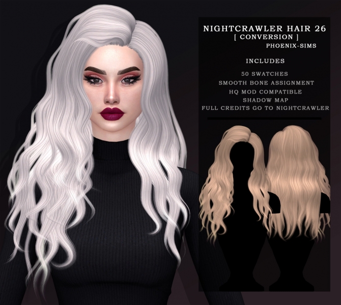 NIGHTCRAWLER 26 HAIR CONVERSION + ARABELLA HAIR at Phoenix-Sims » Sims ...