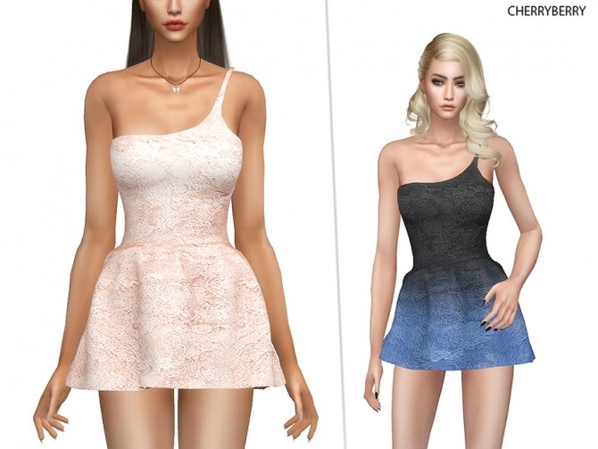 Sims 4 Mira Mini Dress by CherryBerrySim at TSR