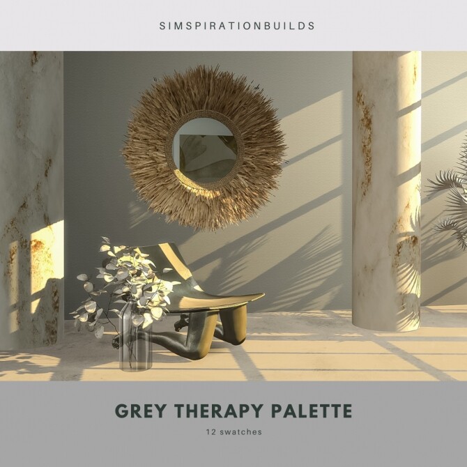Sims 4 Gray therapy palette walls at Simspiration Builds