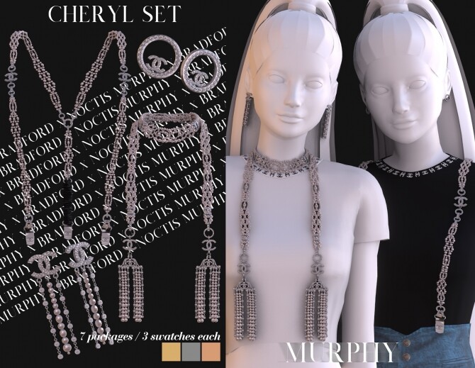 Sims 4 Cheryl Set: necklace and suspenders at MURPHY