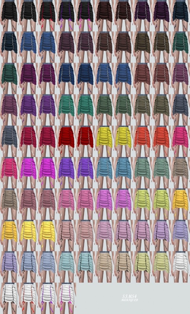 Sims 4 C Shirring Mini Skirt at Marigold