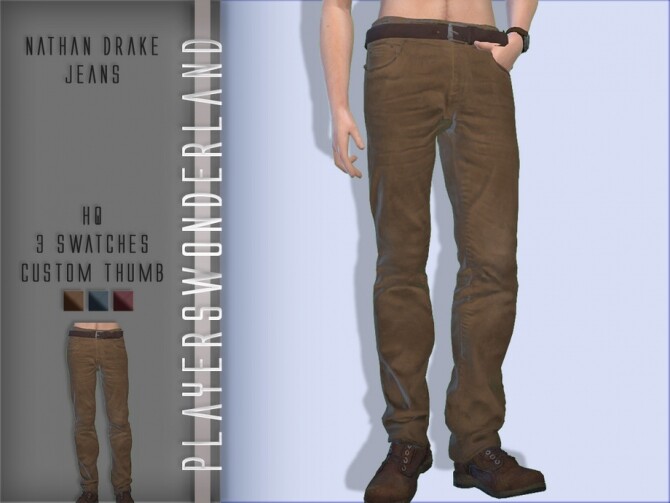 Sims 4 Nathan Drake Jeans by PlayersWonderland at TSR