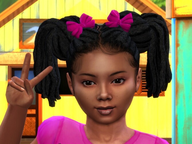 Sims 4 Dreads with Buns Pigtails by drteekaycee at TSR