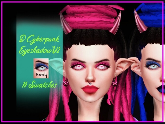 Sims 4 D Cyberpunk Eyeshadow V2 by Reevaly at TSR