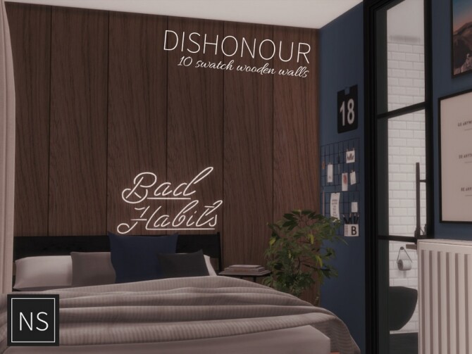 Sims 4 Dishonour Wooden Walls by Networksims at TSR