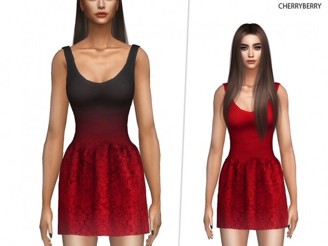 Sims 4 Nightwish dress by CherryBerrySim at TSR