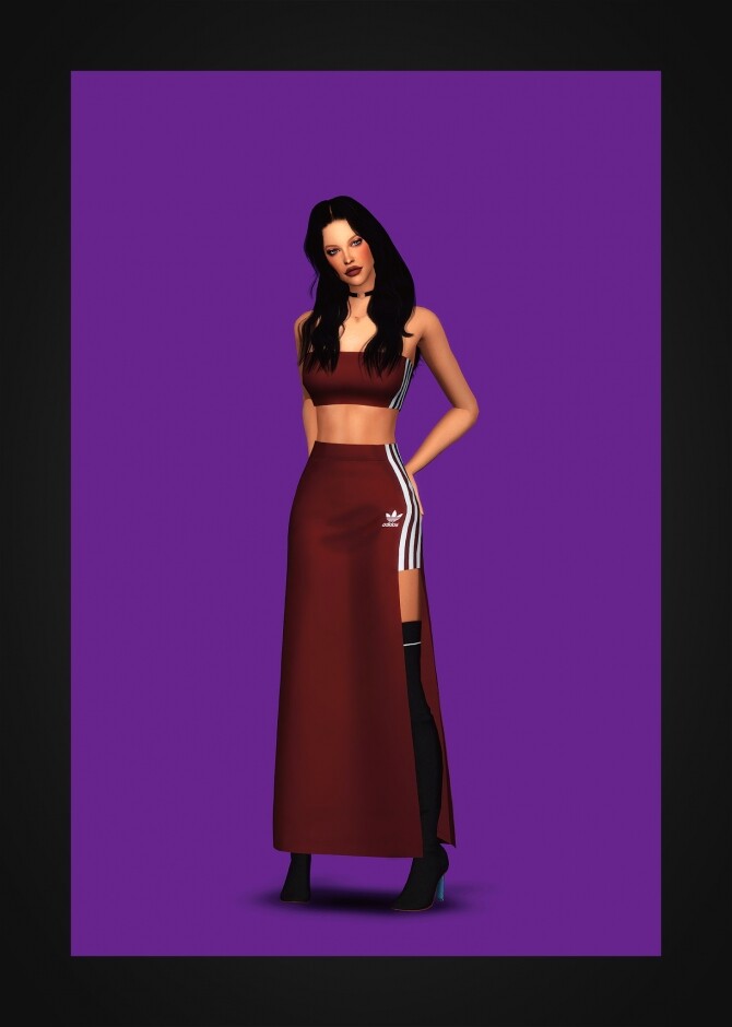 Sims 4 Tube Top & Long Skirt at Gorilla