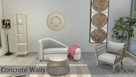 Concrete walls at TaTschu`s Sims4-CC