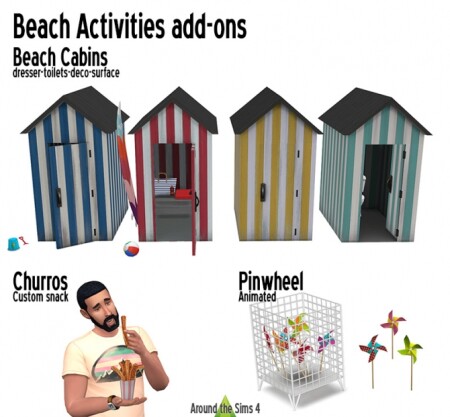 Beach activities add-ons at Around the Sims 4
