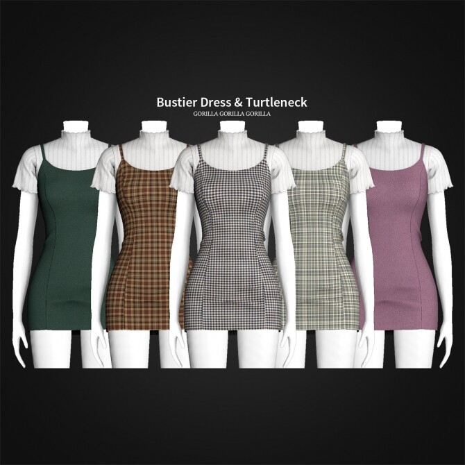 Sims 4 Bustier Dress & Turtleneck at Gorilla