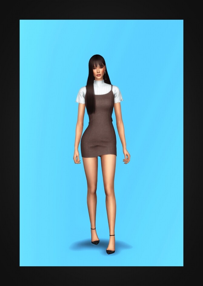 Sims 4 Bustier Dress & Turtleneck at Gorilla