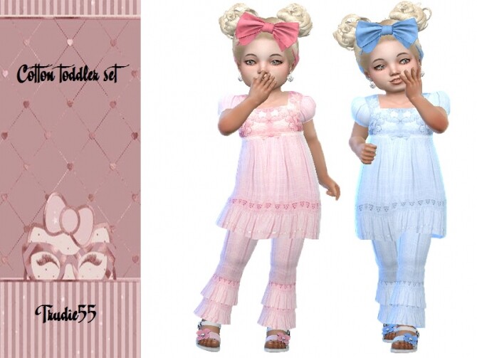 Sims 4 Cotton toddler set by TrudieOpp at TSR