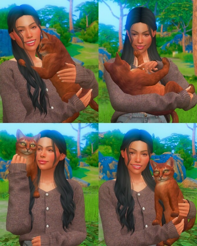 Sims 4 Posing with a Cat Pose Pack at Katverse
