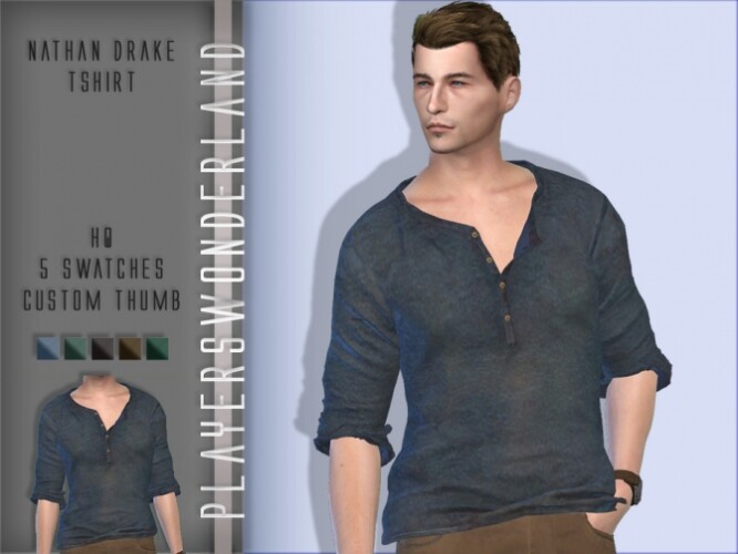 Nathan Drake T-Shirt by PlayersWonderland at TSR » Sims 4 Updates