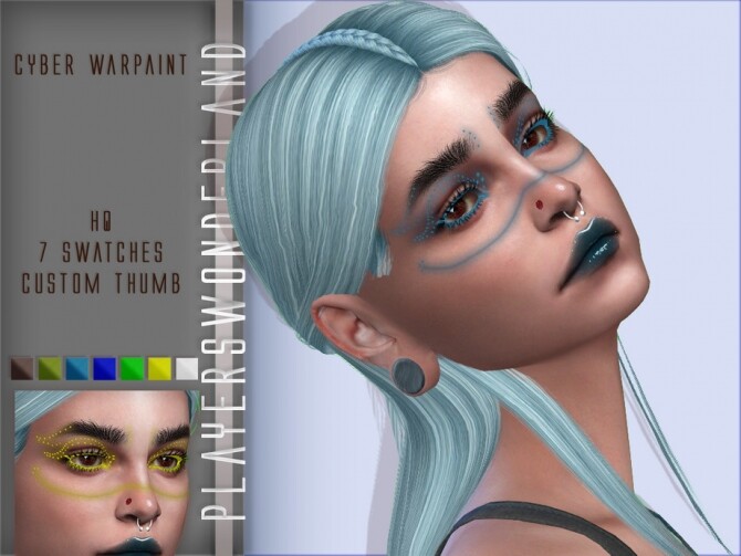 Sims 4 Cyberpunk Makeup by PlayersWonderland at TSR