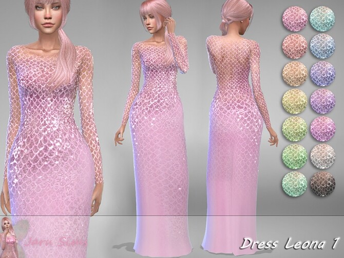 Sims 4 Dress Leona 1 by Jaru Sims at TSR