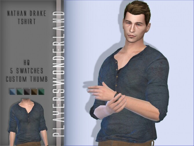 Sims 4 Nathan Drake T Shirt by PlayersWonderland at TSR