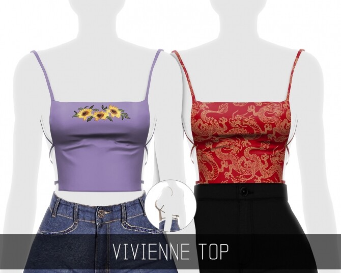 Sims 4 VIVIENNE backless strap top at Simpliciaty