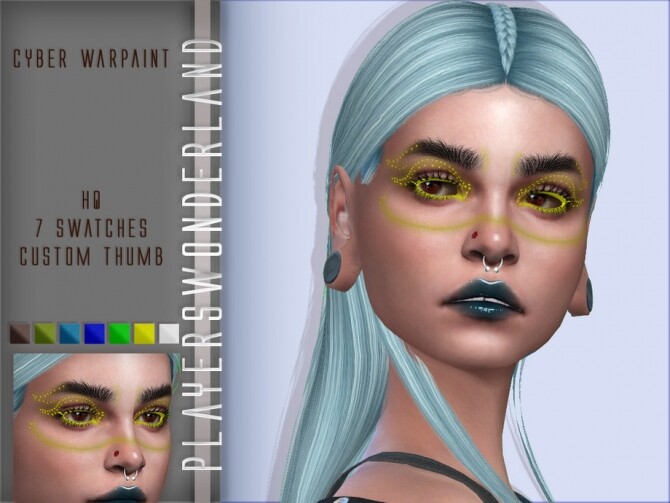 Sims 4 Cyberpunk Makeup by PlayersWonderland at TSR