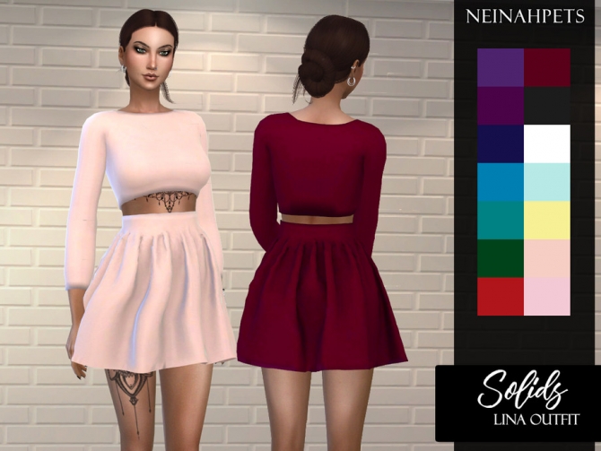 Solids Lina Outfit By Neinahpets At Tsr » Sims 4 Updates