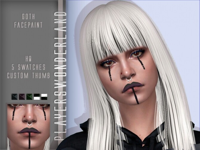 Sims 4 Goth Facepaint by PlayersWonderland at TSR