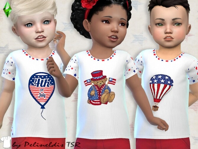 Sims 4 Toddler Patriotic Tee by Pelineldis at TSR