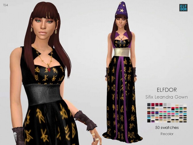 Sims 4 Sifix Leandra Gown RC by Elfdor at TSR