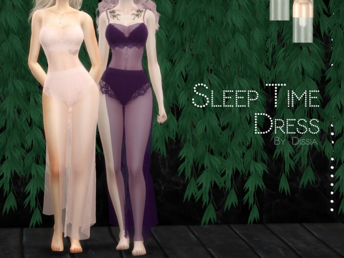 Sims 4 Sleep Time Dress by Dissia at TSR