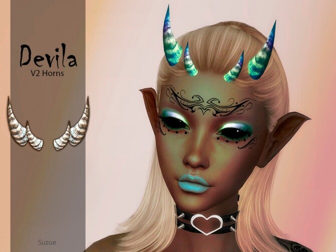 Sims 4 Devila Horns V2 by Suzue at TSR