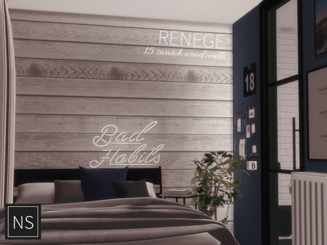 Sims 4 Renege Wooden Walls by Networksims at TSR