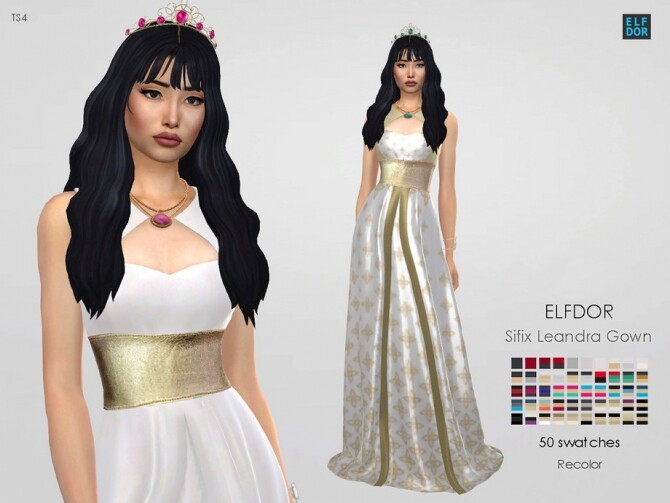 Sifix Leandra Gown RC by Elfdor at TSR » Sims 4 Updates