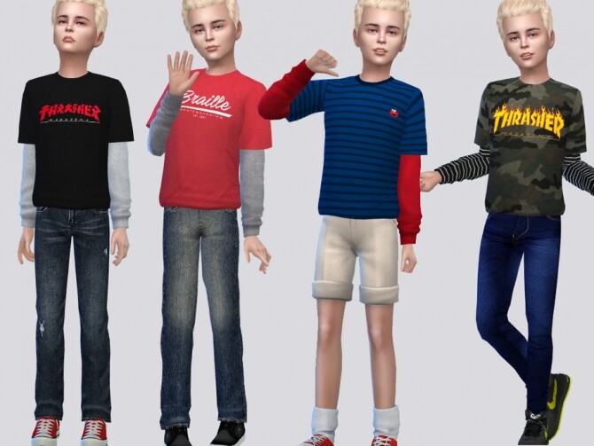 Sims 4 Stefan Shirt Kids by McLayneSims at TSR