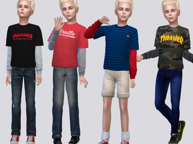 Stefan Shirt Kids by McLayneSims at TSR » Sims 4 Updates