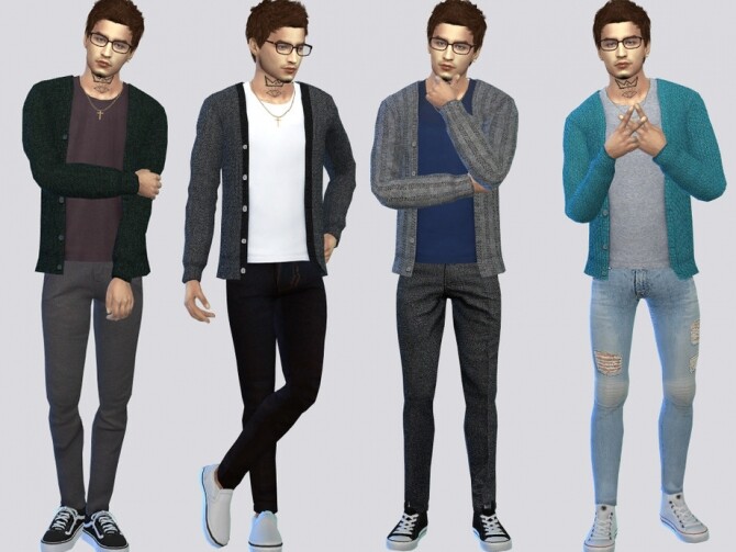 Sims 4 Anthony Casual Cardigan by McLayneSims at TSR