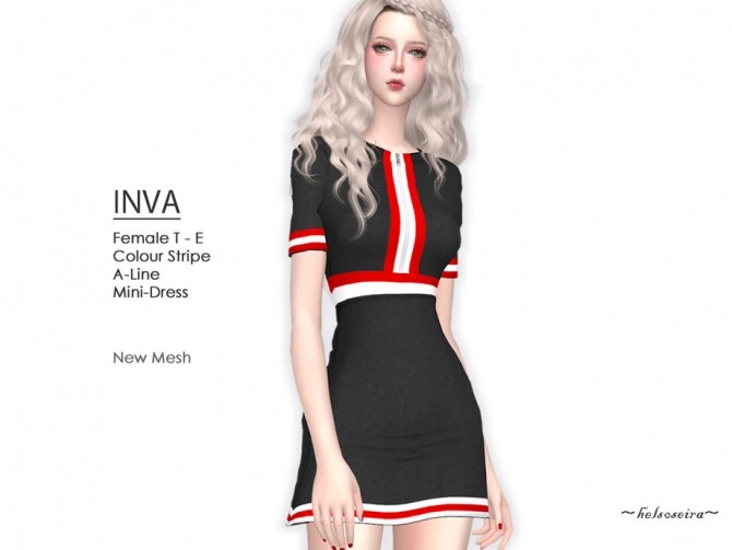 Sims 4 INVA A Line Mini Dress by Helsoseira at TSR