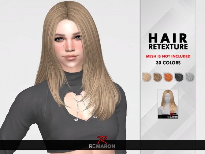 Sims 4 Jennie Hair Retexture by remaron at TSR