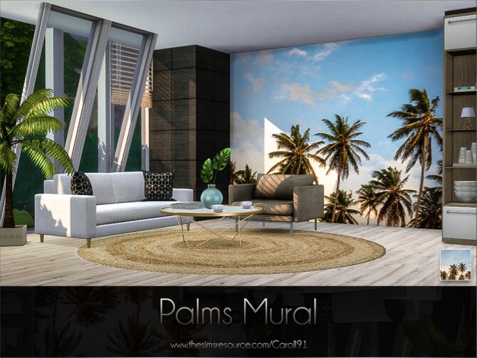 Sims 4 Palms Mural by Caroll91 at TSR