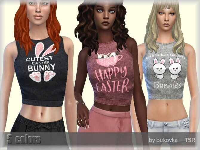 Sims 4 Bunny top by bukovka at TSR