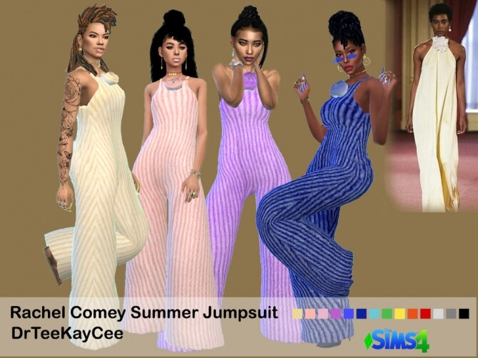 Sims 4 Rachel Comey Summer Jumpsuit by drteekaycee at TSR
