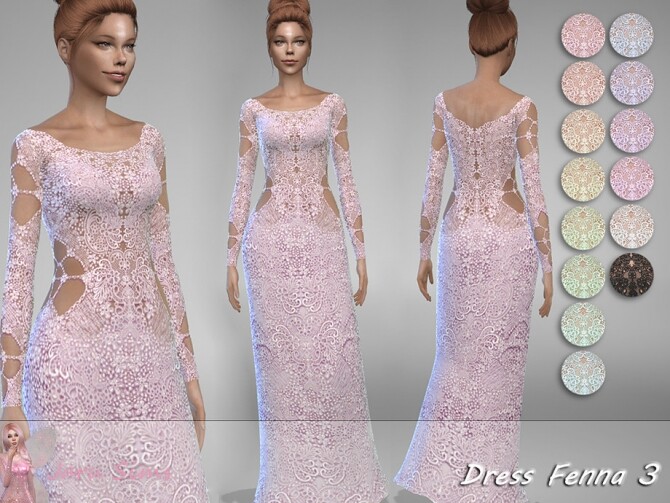 Sims 4 Dress Fenna 3 by Jaru Sims at TSR
