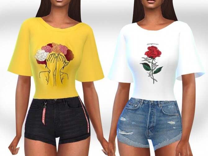 Sims 4 Female Trendy Crop Tops by Saliwa at TSR