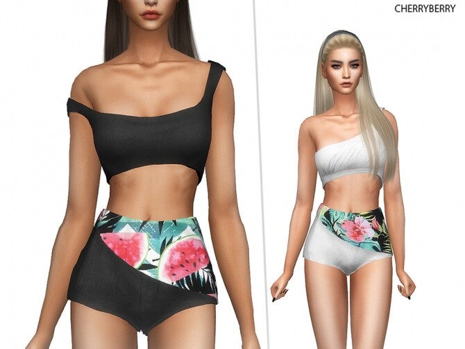 Sims 4 Tropical Shorts by CherryBerrySim at TSR