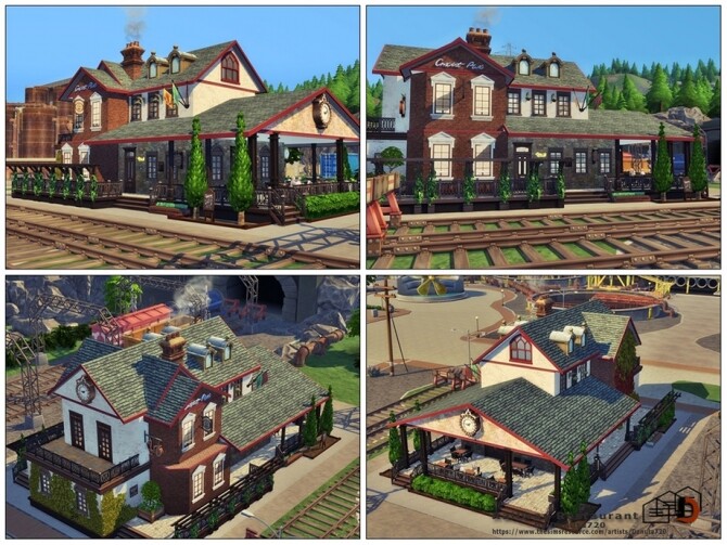 Sims 4 Railway Restaurant by Danuta720 at TSR