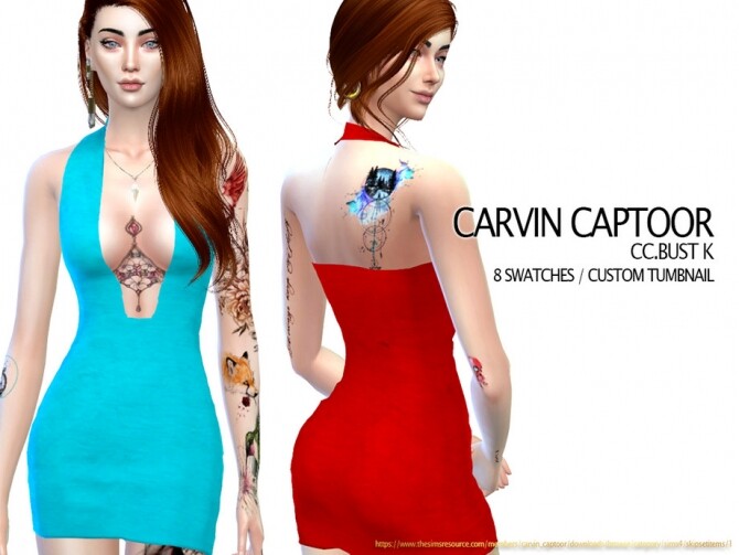 Sims 4 Bust K dress by carvin captoor at TSR