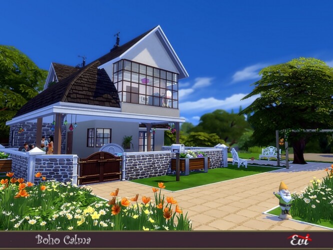 Boho Calma home by evi at TSR » Sims 4 Updates