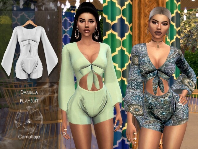 Sims 4 Daniela Playsuit by Camuflaje at TSR