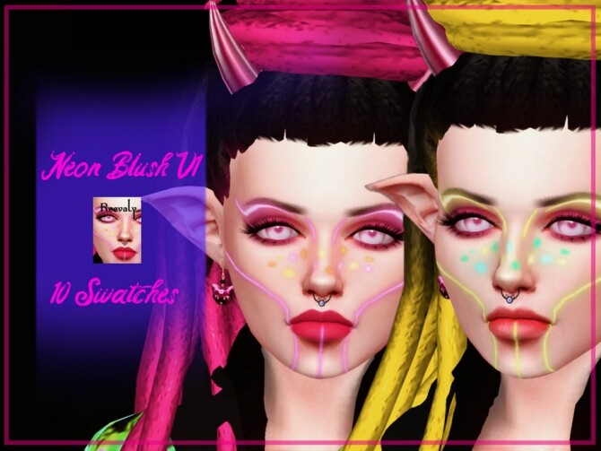 Sims 4 Neon Blush V1 by Reevaly at TSR