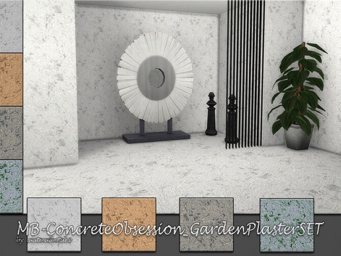 Sims 4 MB Concrete Obsession Garden Plaster SET by matomibotaki at TSR