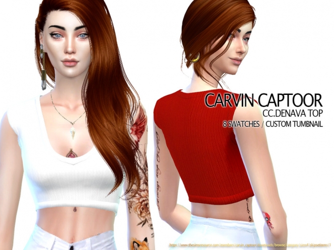 Denava Top by carvin captoor at TSR » Sims 4 Updates