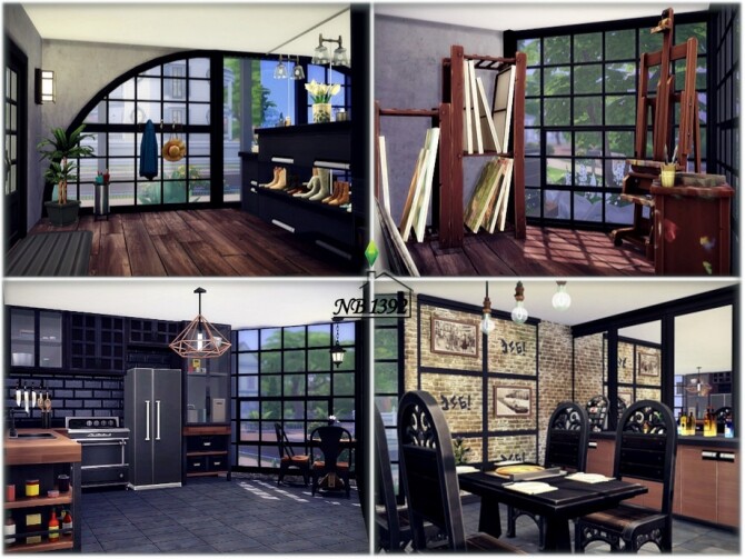 Sims 4 Dark Industrialism home by nobody1392 at TSR
